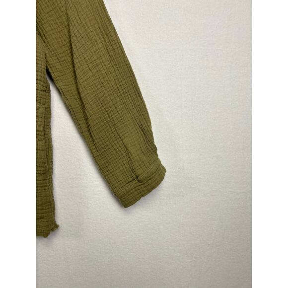 Igenjun Woman's Green Peasant Botton Down Top - Size‎ Small Bobo Casual - Picture 5 of 12